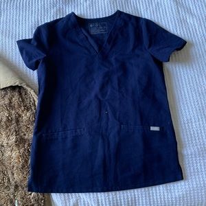 XS NAVY BLUE SCRUB TOP
